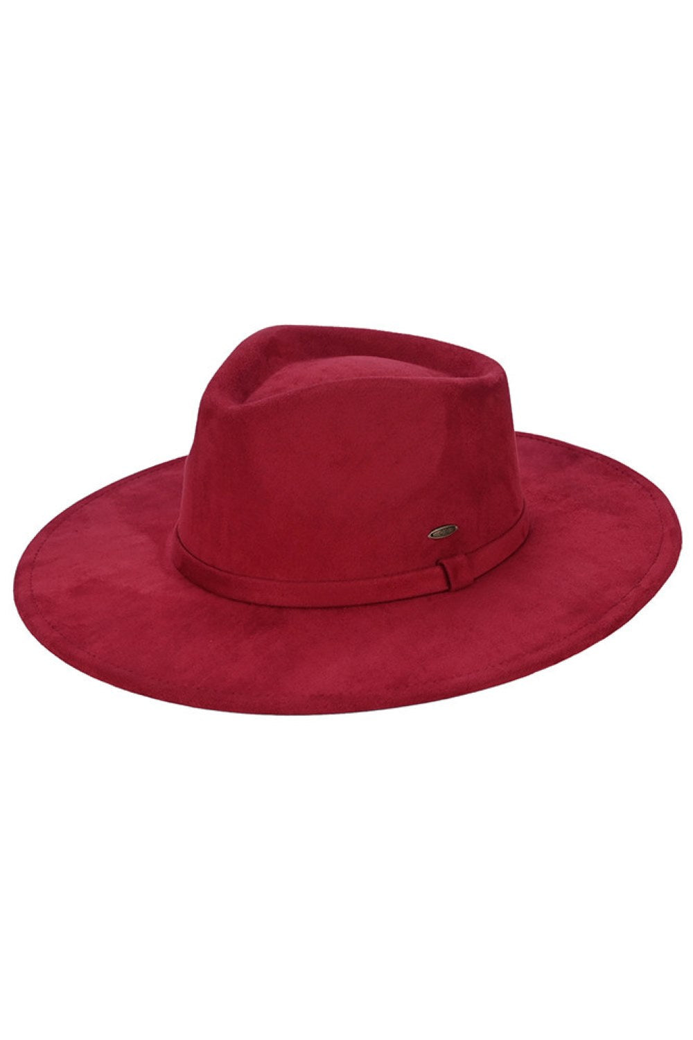 Red Elevate your hat game with this versatile C.C Faux Suede Rancher Hat, crafted from a premium blend of 90% polyester and 10% spandex for comfort and durability. The flexible brim lets you switch between classic cowboy and contemporary fedora styles effortlessly.