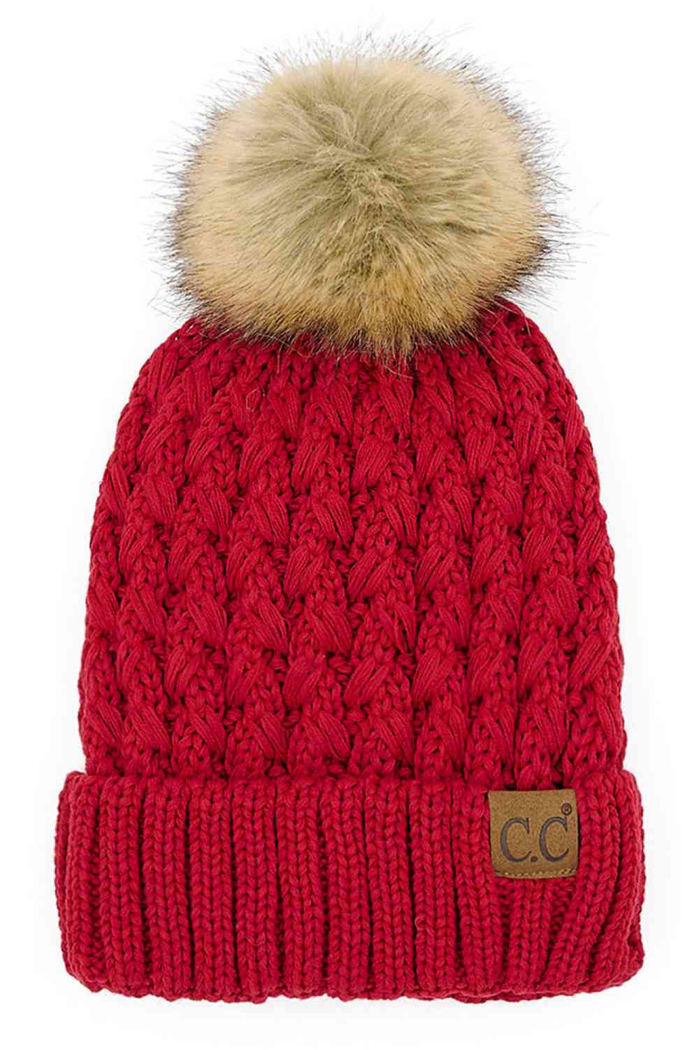 Red Elevate your winter wardrobe with the C.C Lattice Crossover Stitch Beanie, featuring an intricate lattice pattern and cozy pom detail. Crafted from 100% soft acrylic, this beanie delivers warmth and comfort without the weight. The crossover stitch design adds visual interest while the relaxed fit suits most face shapes. Perfect for layering over your favorite winter looks, this versatile beanie transitions effortlessly from casual outings to outdoor adventures. One size fits most for easy, everyday wear