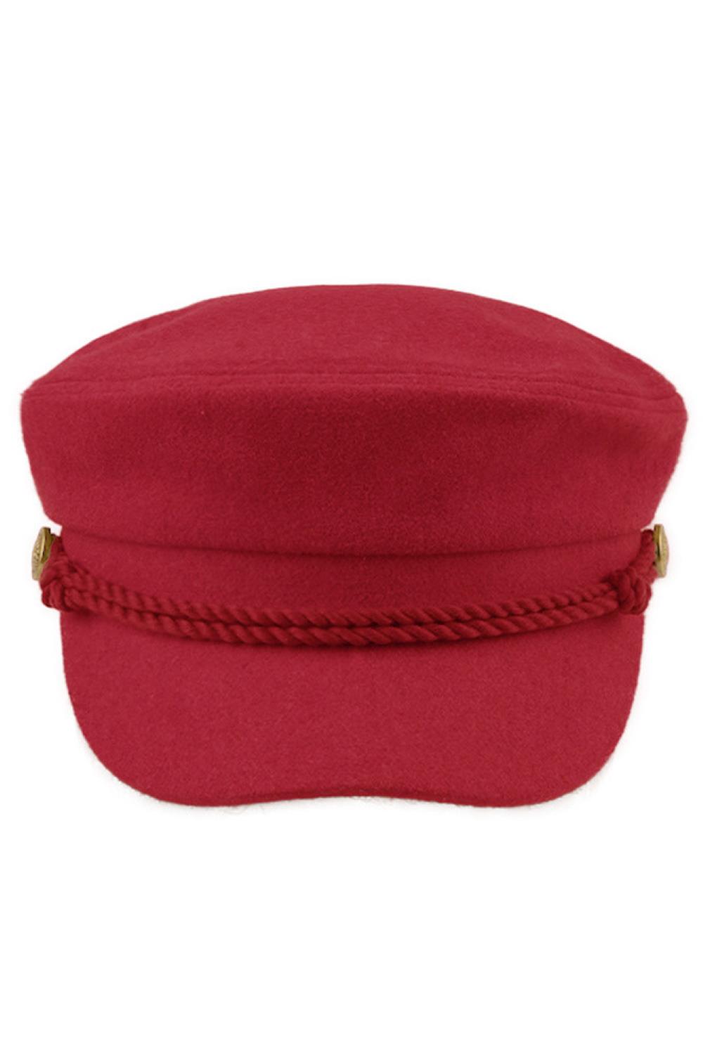 Red Embrace winter warmth with this classic C.C Rope Fisherman's Cap, featuring a charming button detail and solid construction. Made from a comfortable blend of 50% wool and 50% polyester, this hat offers excellent insulation while maintaining breathability for all-day wear. The timeless fisherman's style works seamlessly with casual and layered outfits, making it an essential cold-weather accessory.