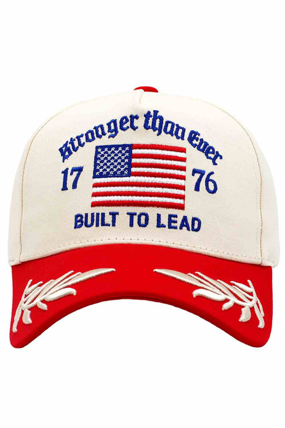 Red Elevate your everyday style with this patriotic baseball cap featuring bold "STRONGER THAN EVER" embroidered lettering. Crafted from 100% cotton, it offers breathable comfort perfect for all-day wear. The classic design works with any casual outfit, whether you're running errands or showing your spirit. One size fits most, making it an easy grab-and-go accessory. A timeless piece that combines comfort with meaningful style.