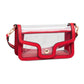 Red Solid Faux Leather Transparent Rectangle Shoulder Bag, is sophisticated and stylish. Crafted with durable, high-quality faux leather, it features a transparent rectangular shape for a chic look. Carry it to your next dinner date or social event to add a touch of elegance. Perfect Gift for fashion enthusiasts.