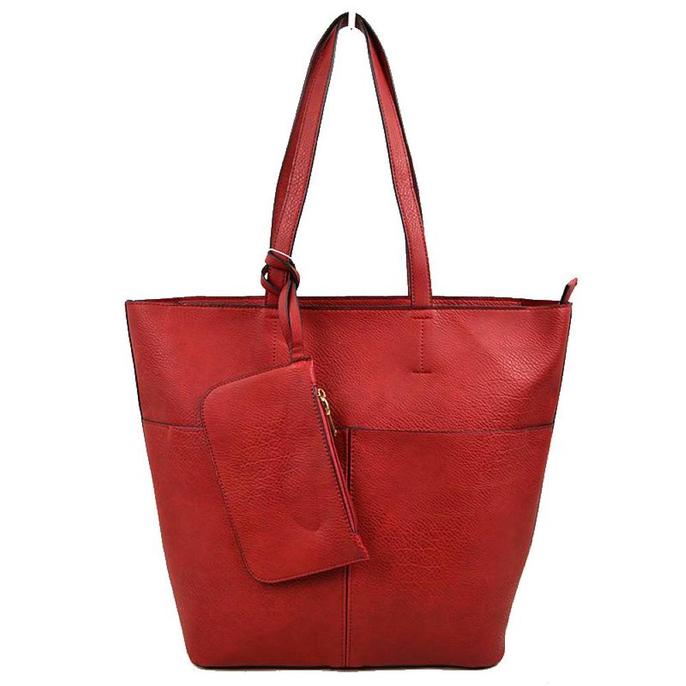 3 In 1 Large Soft Faux Leather Womens Tote Handbags - Tote Bag
