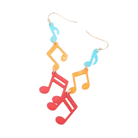 Resin Music Note Link Dropdown Earrings are a must-have for music lovers and fashion enthusiasts alike. Made with high-quality resin, the intricate music note design adds a touch of elegance to any outfit. The link style creates a unique and eye-catching look, while the drop-down feature adds movement and dimension.