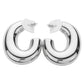 18K Gold Dipped Chunky Stainless Steel Hoop Earrings - Rhodium - Earrings