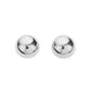 18K Gold Dipped Stainless Steel Metal Dome Stud Earrings - Rhodium - Earrings