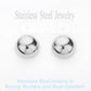 18K Gold Dipped Stainless Steel Metal Dome Stud Earrings - Earrings