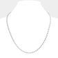 Rhodium  20 INCH, 3mm Stainless Steel Rope Chain Necklace is a classic and versatile piece for any wardrobe. Made from high-quality stainless steel, it offers durability and a luxurious shine. With its 20-inch length and 3mm thickness, it is the perfect accessory for both casual and formal occasions.