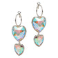 Rhodium Crystal Stone Double Heart Link Dropdown Earrings are expertly crafted with intricate details that will add a touch of sophistication to any outfit. The sparkling crystal stones and unique heart link design make these earrings a perfect addition to any jewelry collection. Elevate your style with these stunning earrings.