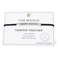 Rhodium-Gold-Dipped FOREVER TOGETHER Pointed Rope Cinch Pull Tie Bracelet is the perfect way to symbolize your eternal bond. The adjustable design ensures a comfortable fit, while the white gold dipped message bar adds a touch of elegance. Make a statement with this heartfelt accessory.