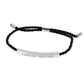 Rhodium-Gold-Dipped FOREVER TOGETHER Pointed Rope Cinch Pull Tie Bracelet is the perfect way to symbolize your eternal bond. The adjustable design ensures a comfortable fit, while the white gold dipped message bar adds a touch of elegance. Make a statement with this heartfelt accessory.