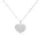 Pave heart pendant necklace - Rhodium - Necklaces