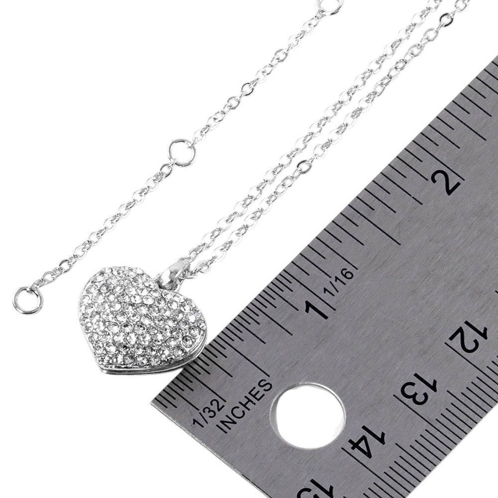 Pave heart pendant necklace - Necklaces