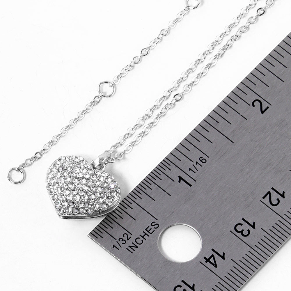 Pave heart pendant necklace - Necklaces