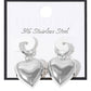 SECRET BOX Stainless Steel Heart Dangle Huggie Hoop Earrings - Earrings