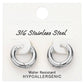 Rhodium SECRET BOX Stainless Steel Huggie Hoop Earrings are the perfect accessory for any occasion. Made from high-quality stainless steel, they offer durability and a sleek, modern look. With a secure huggie hoop design, these earrings provide both comfort and style. Elevate your outfit with these versatile and sophisticated earrings.