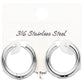 SECRET BOX Stainless Steel Round Classic Hoop Earrings - Rhodium - Earrings