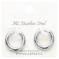 Rhodium SECRET BOX stainless steel round classic hoop earrings combine durability and style with a sleek design. Made from high-quality stainless steel, they are perfect for everyday wear and provide a classic and timeless look. Elevate your accessory game with these versatile and long-lasting earrings.