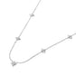 Rhodium SECRET BOX Stainless Steel Stone Starburst Station Necklace is a stunning piece of jewelry that will elevate any outfit. Made with high-quality stainless steel, it is durable and long-lasting. The unique starburst design with sparkling stones adds a touch of elegance and sophistication. Perfect for any occasion.