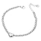 Rhodium SECRET BOX_Stainless Steel Heart Pointed Ball Beaded Bracelet is handcrafted with durable stainless steel and features a heart-shaped charm and pointed ball beads. The perfect accessory for any outfit, this bracelet is sure to add a touch of elegance and style.