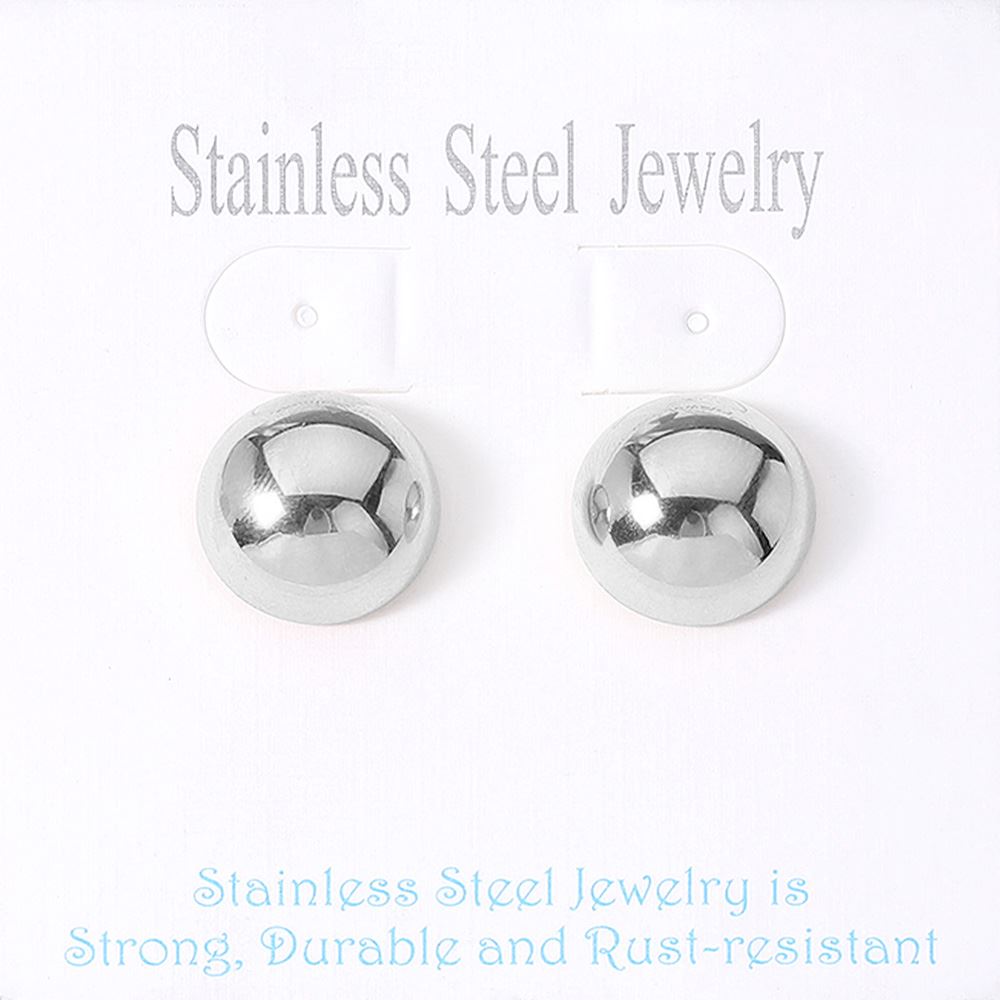 Rhodium Stainless steel dome stud earrings are a must-have for any jewelry collection. Made from high-quality stainless steel, they are durable and resistant to tarnishing. Their classic and versatile design makes them suitable for any occasion. Upgrade your style with these elegant and timeless earrings.