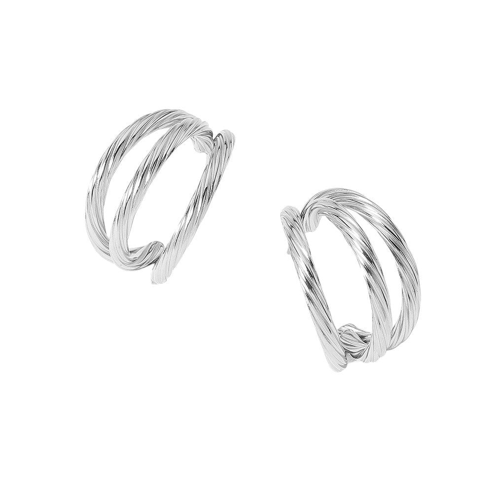 Rhodium Stainless Steel Textured Split Hoop Earrings are a must-have for any fashion-forward individual. Made of durable stainless steel, these earrings feature a unique textured design that adds a touch of sophistication to any outfit. With a split hoop design, they are a versatile addition to any jewelry collection.