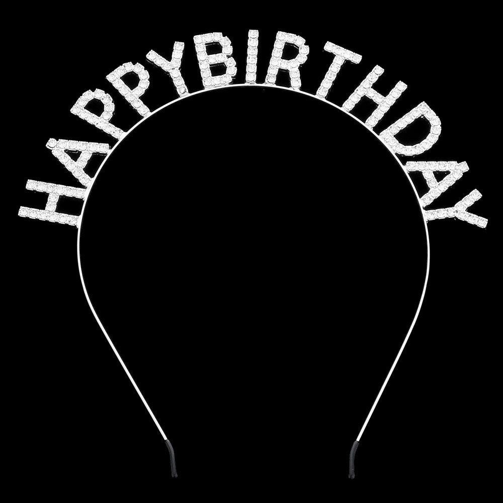 Rhodium Stone Embellished Happy Birthday Message Headband, are unique & beautifully designed to make you look awesome with these beautiful happy birthday message headbands on your birthday. It's lightweight & easy to wear.