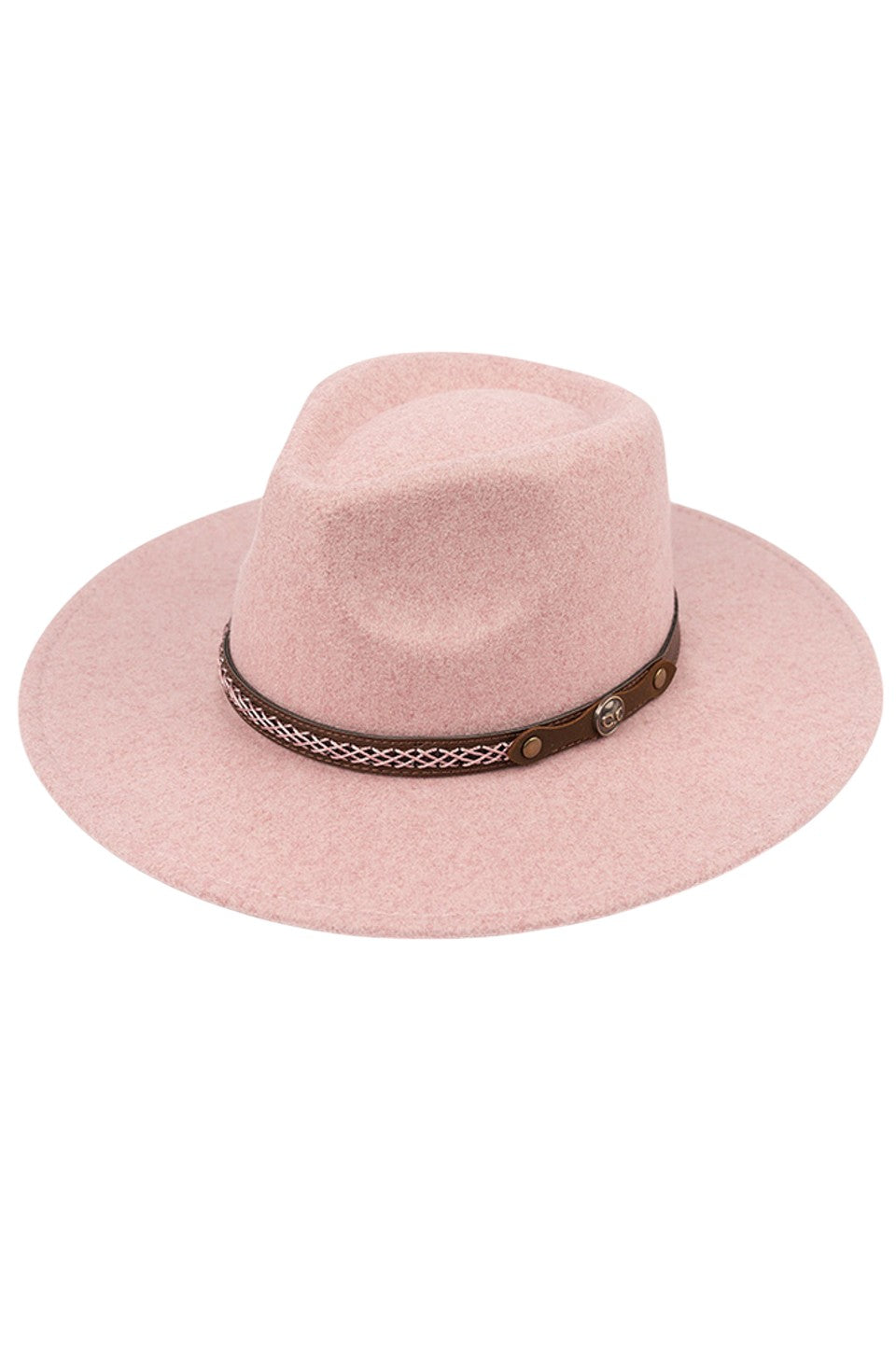 C.C Vegan Felt Metal Logo Heather Color Hat - Rose - Color Hat