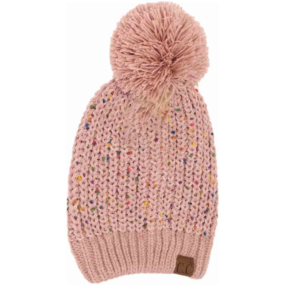 Rose Chenille Confetti Pom Beanie combines premium chenille yarn with a vibrant, multi-color confetti design, delivering both softness and visual appeal. Expertly crafted for superior warmth and comfort, this beanie features a classic pom-pom for added style. Its durable knit construction ensures long-lasting wear, making it an ideal accessory for cold weather that effortlessly balances performance and fashion. 
