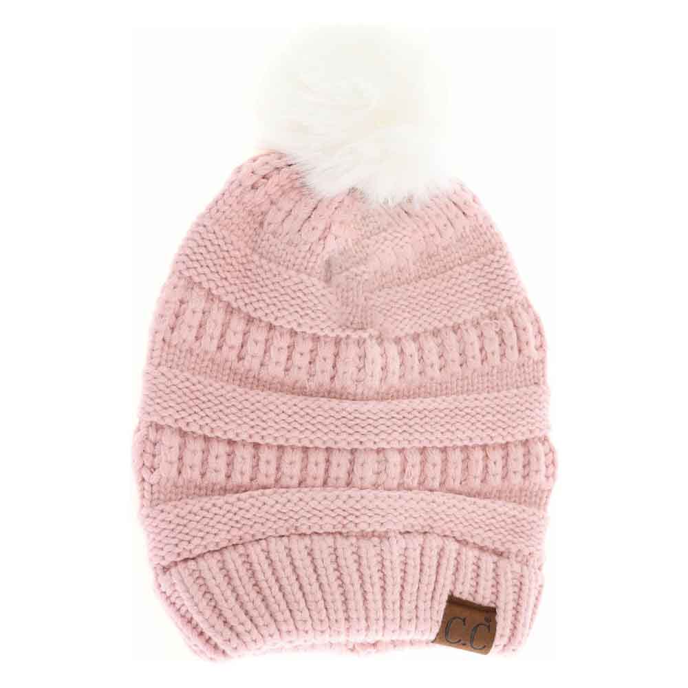Rose-Ivory- Super Soft Matching Fur Pom C.C Beanie combines luxurious softness with practical warmth. Made from premium materials, this beanie ensures a snug fit that keeps you comfortable in chilly conditions. Featuring a coordinating fur pom, it offers a stylish accent that complements any winter outfit. Ideal for those seeking both function and fashion, this beanie delivers lasting comfort without compromising on elegance. 