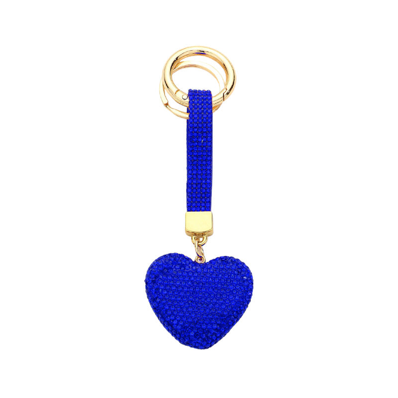 Royal Blue Bling Heart Keychain, is beautifully designed with a heart-themed stone design that will make a glowing touch on one's heart whom you care about & love. Crafted with durable materials, this accessory shines and sparkles. It's an excellent gift for your loved ones to make their moment special.