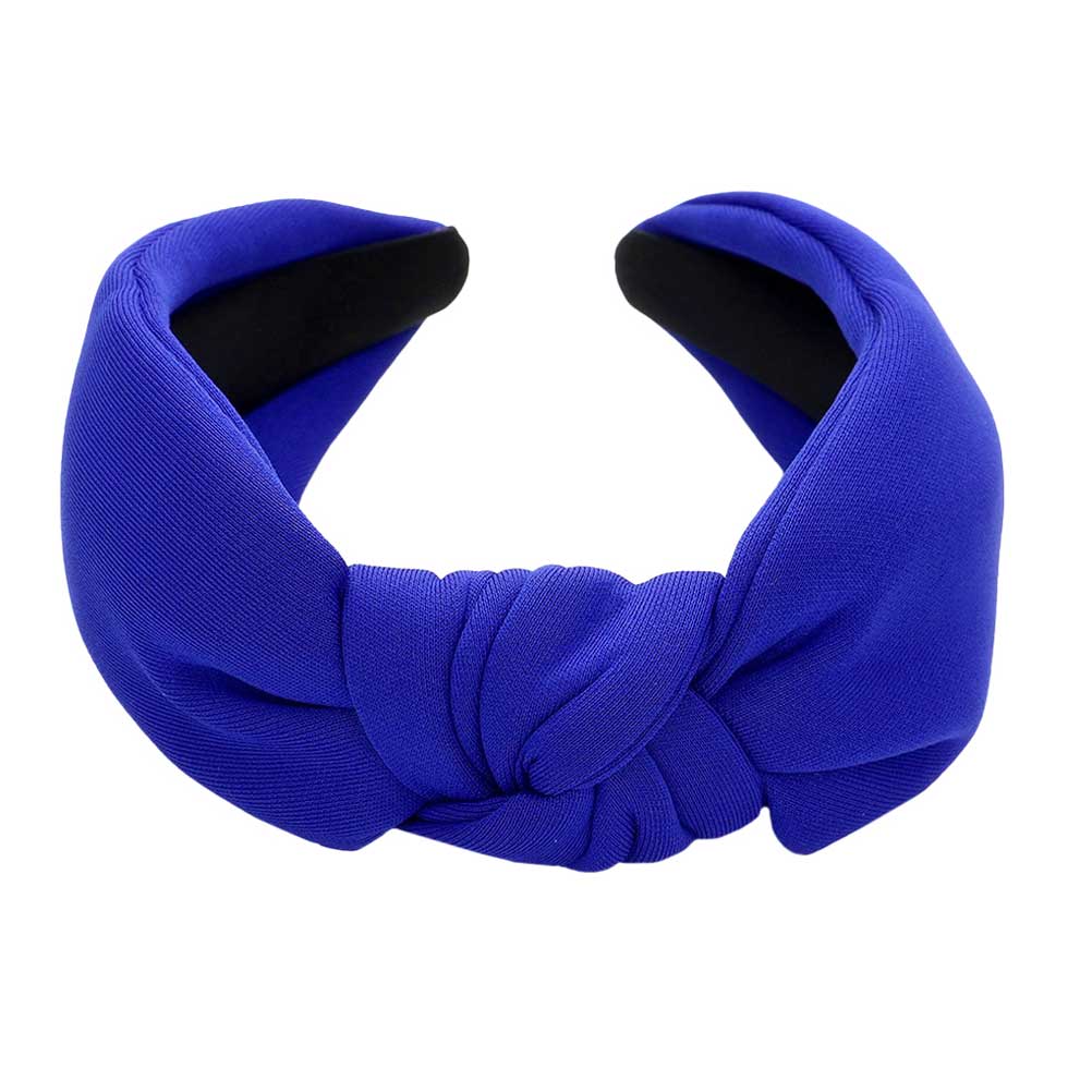 Royal Blue Solid Knot Burnout Headband, create a natural & beautiful look while perfectly matching your color with the easy-to-use solid knot headband. Push your hair back and spice up any plain outfit with this knot headband! 