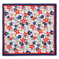 Madeline Love Navy Flower Drawing Printed Square Silky Satin Bandana Scarf - Scarves & Wraps - desc
