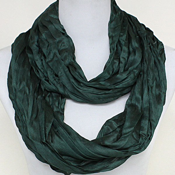 Madeline Love Green Crinkled Viscose Infinity Spring Scarf - Hair Accessories
