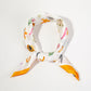 Madeline Love Yellow Coastal Watercolor Seashell Starfish Pattern Printed Square Silky Satin Bandana Scarf - Scarves & Wraps