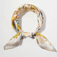 Madeline Love Beige Vintage Floral Garden Print Square Bandana Scarf - Scarves & Wraps - desc