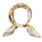 Madeline Love Beige Vintage Floral Garden Print Square Bandana Scarf - Scarves & Wraps - extra