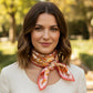 Madeline Love Pink Vintage Floral Garden Print Square Bandana Scarf - Scarves & Wraps