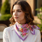 Madeline Love Purple Vintage Floral Garden Print Square Bandana Scarf - Scarves & Wraps - extra