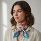 Madeline Love Blue Seaside Feast Print Square Bandana Scarf - Scarves & Wraps - extra