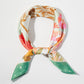 Madeline Love Green Seaside Feast Print Square Bandana Scarf - Scarves & Wraps