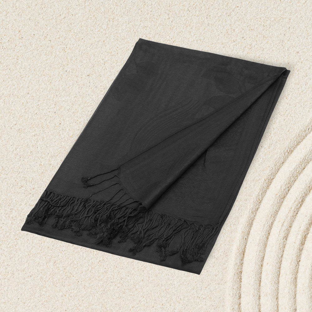 Madeline Love Black Rose Floral Pashmina Reversible Scarf Shawl - Scarves & Wraps