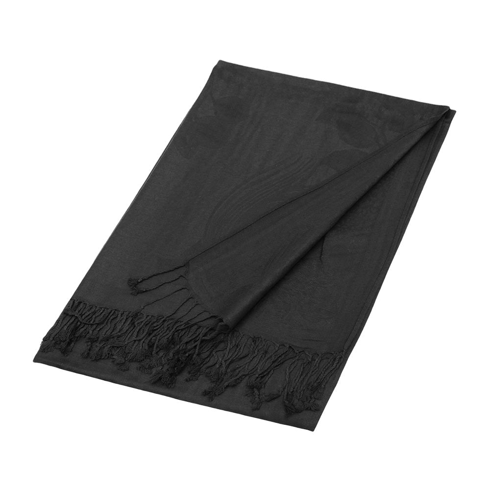 Madeline Love Black Rose Floral Pashmina Reversible Scarf Shawl - Scarves & Wraps - desc