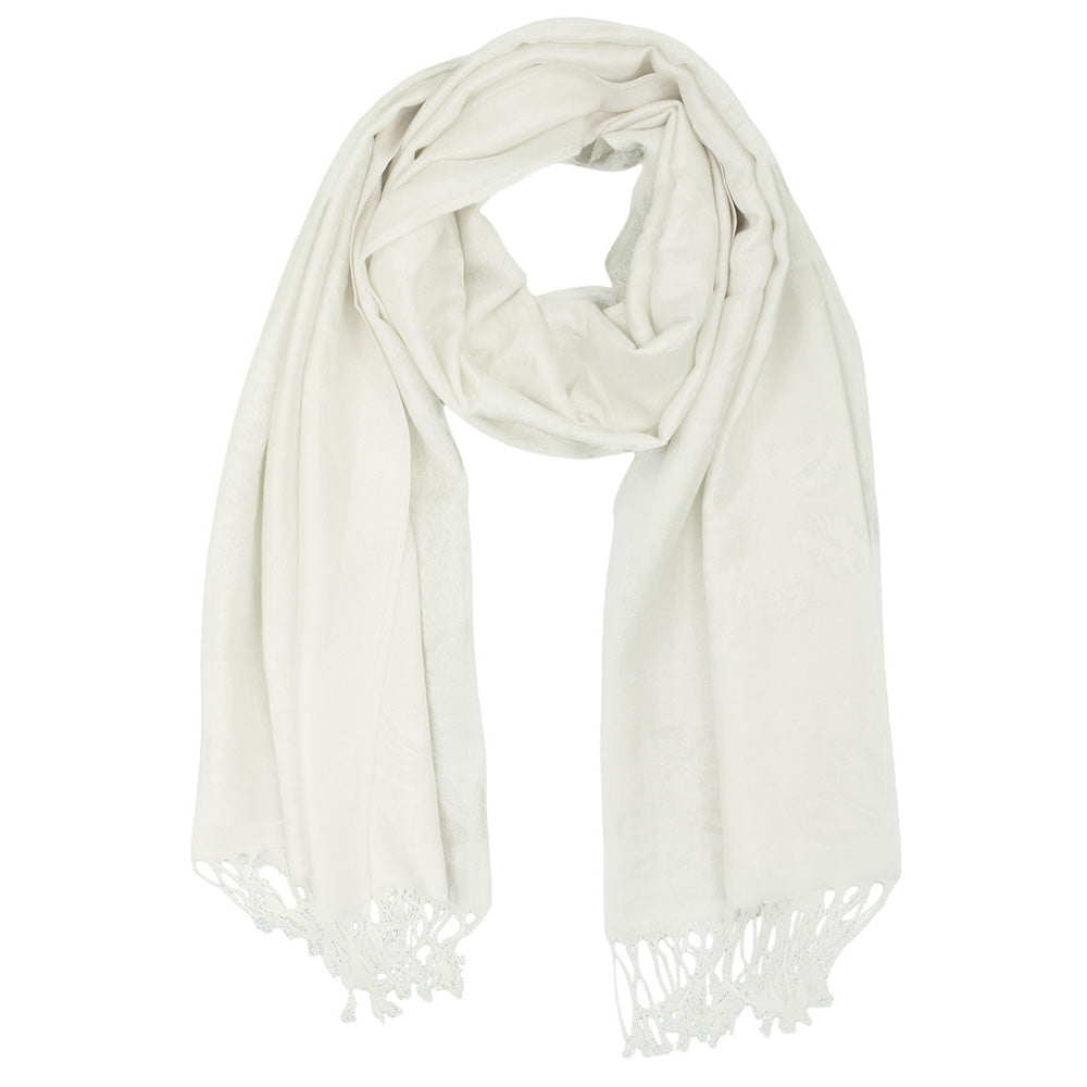 Madeline Love White Rose Floral Pashmina Reversible Scarf Shawl - Scarves & Wraps - extra