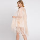 Madeline Love Beige Floral Lace Kimono With Tassel Poncho - Apparel - extra