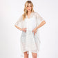 Madeline Love White Geometric Pattern Tassel Cover Up Poncho - Hair Accessories - desc