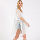 Madeline Love White Geometric Pattern Tassel Cover Up Poncho - Hair Accessories - extra