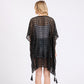 Madeline Love Black Crochet Lace Tassel Cover Up Poncho - Hair Accessories - extra