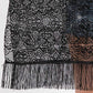Madeline Love Black Flower Pattern Crochet Lace Tassel Cover Up Poncho - Hair Accessories - extra