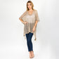 Madeline Love Tan Boho Crochet Tassel Poncho Top - Hair Accessories - extra