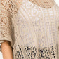 Madeline Love Tan Boho Crochet Tassel Poncho Top - Hair Accessories - extra